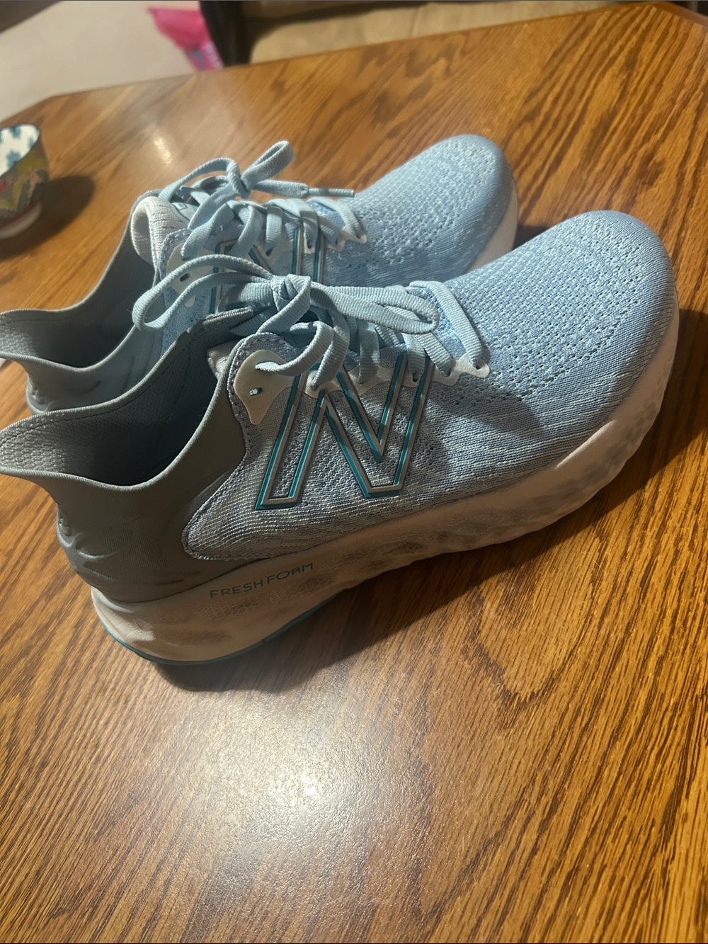 New Balance Pale Blue Knit Running Shoes - Picture 3 of 6